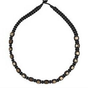 Mens chain GRUNGE RUSH black cording brass beads